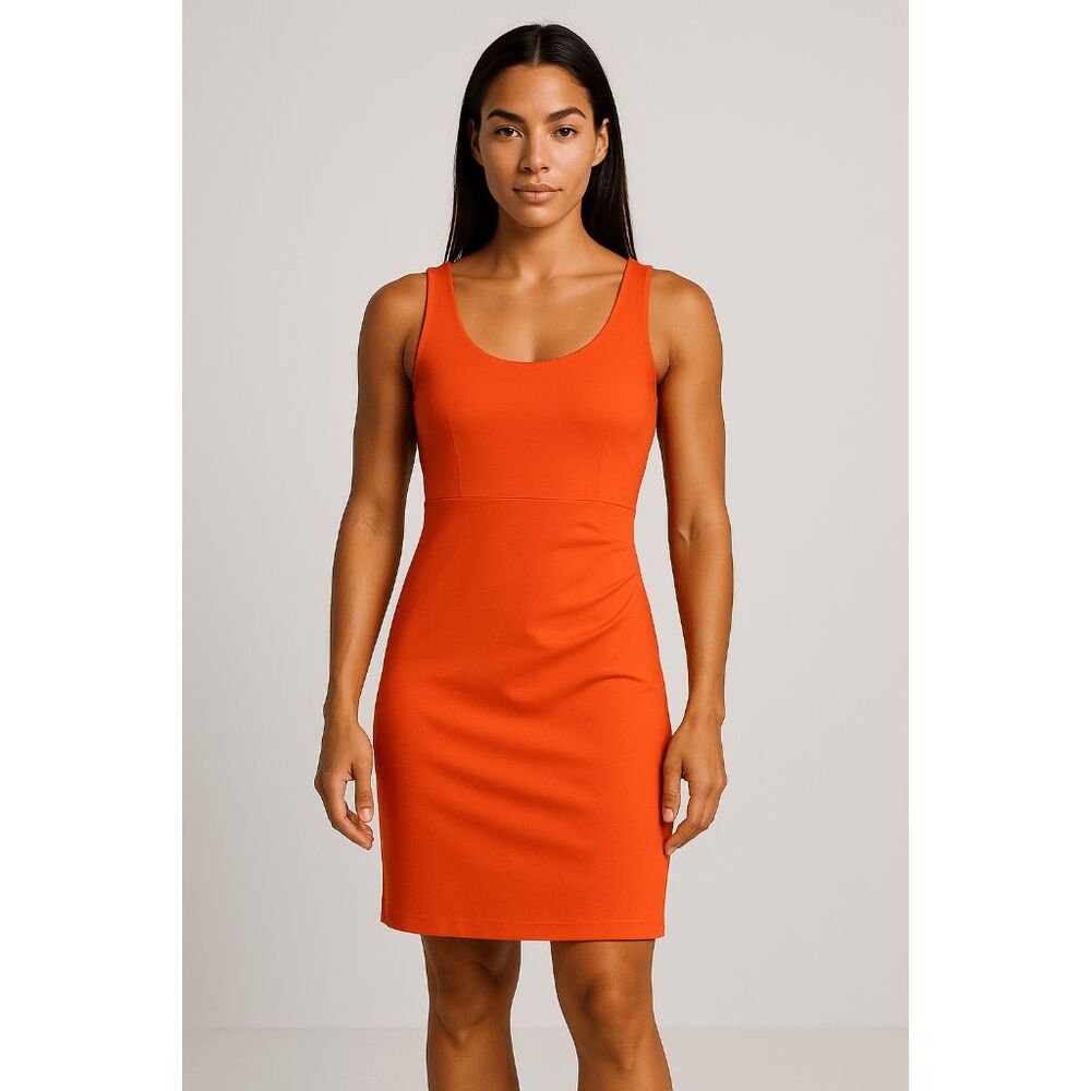 Trendyol Orange Sleeveless Square Neck Bodycon Dress 8